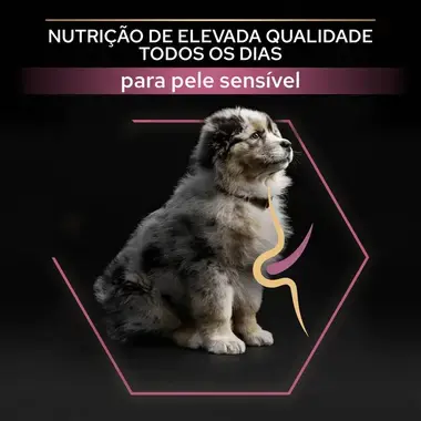 PRO PLAN Cachorro Porte Médio Pele Sensível Rico em Salmão