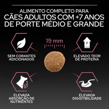 PRO PLAN Cão Adulto 7+ Porte Médio e Grande Pele Sensível Rico em Salmão