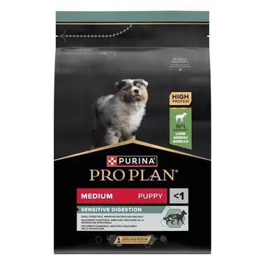 PRO PLAN Cachorro Porte Médio Digestão Sensível Rico em Borrego