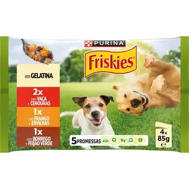 7613036207317, 7613037203240 FRISKIES Gelatina Frango Vaca Borrego - Húmido Cão