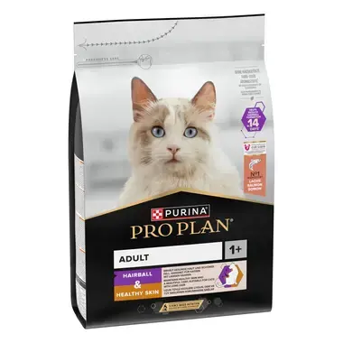 PRO PLAN Adulto 1+ HAIRBALL & HEALTHY SKIN Rico em Salmão