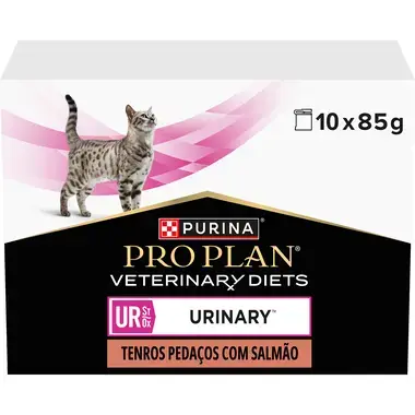 PRO PLAN VETERINARY DIETS Feline UR St/Ox Urinary Saquetas com Salmão