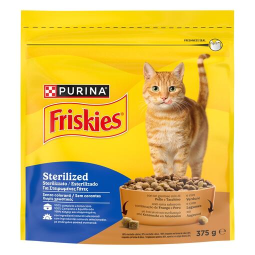 FRISKIES Esterilizado Frango e Peru - Gato Seco
